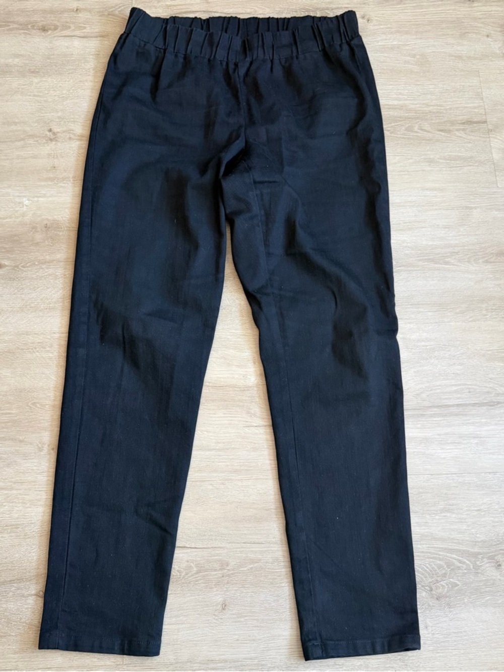 Soft Surroundings Pull On Black Denim Pants Elastic Waist SZ L Cotton